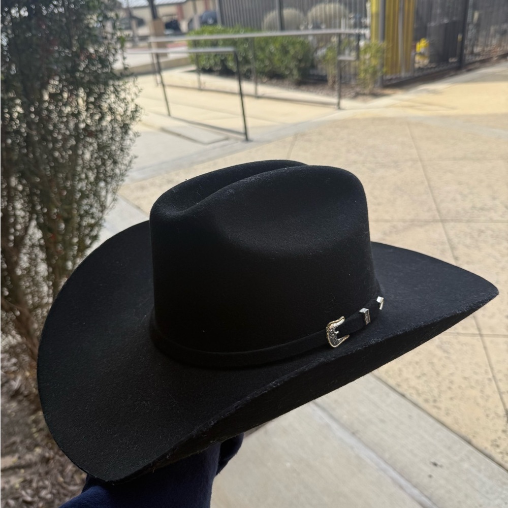 Stetson 3X Black Cowboy Hat with Silver Buckle